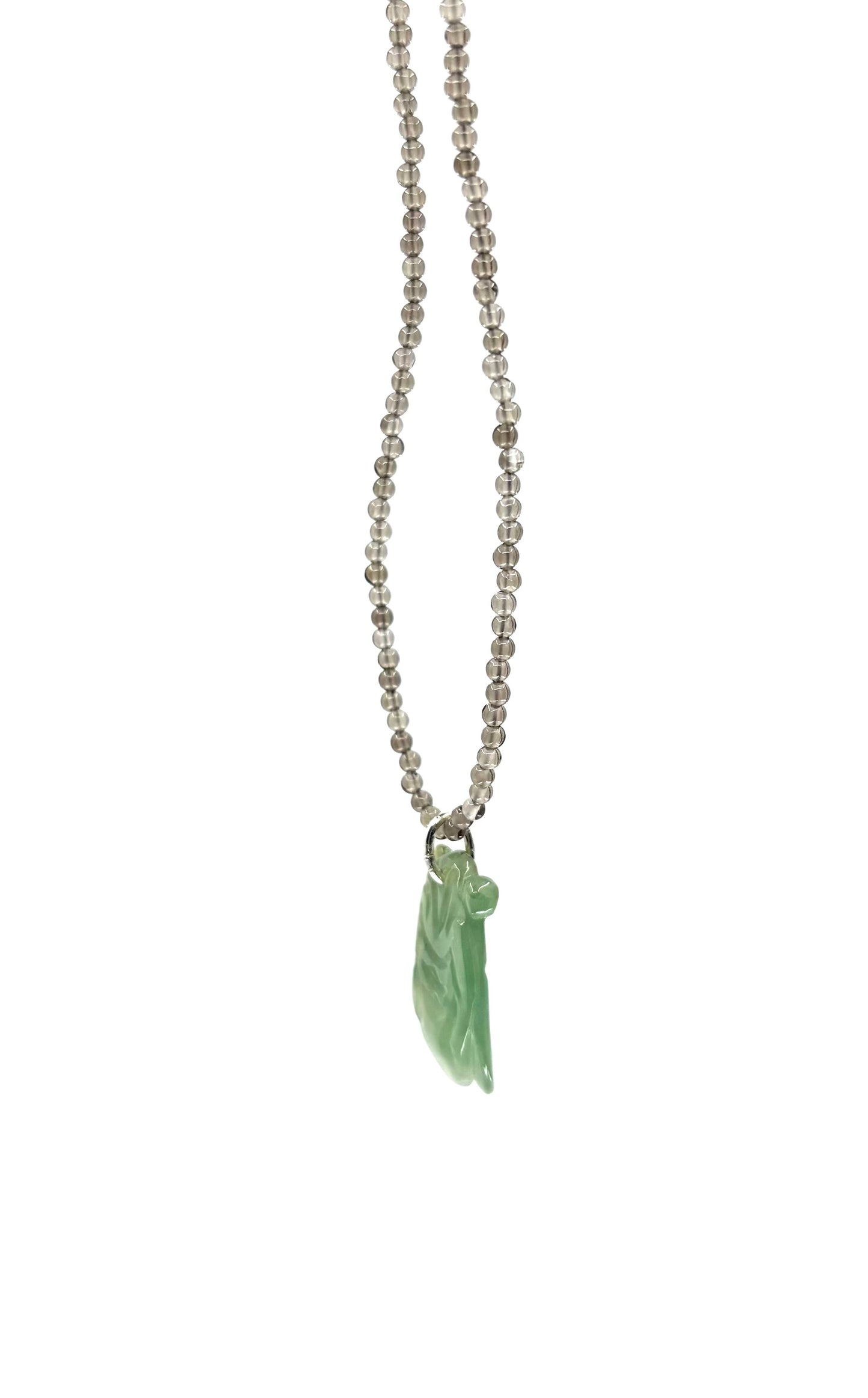 Jade Cicada + Smoky Quartz Necklace