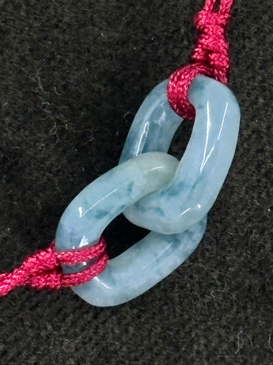 Jade Interlocking Links Pendant Adjustable Necklace