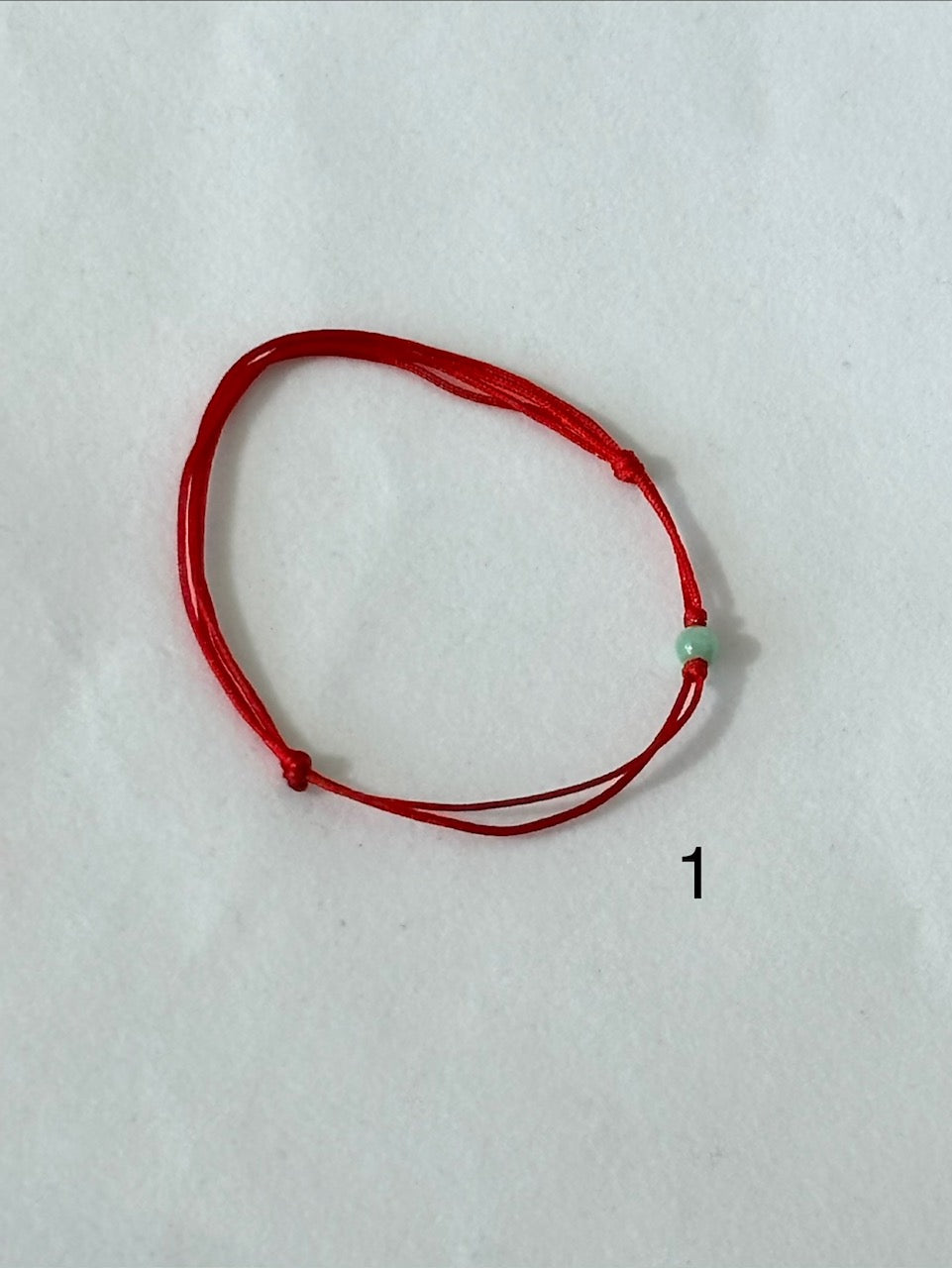 3mm Jade Sphere Red Cord Bracelet