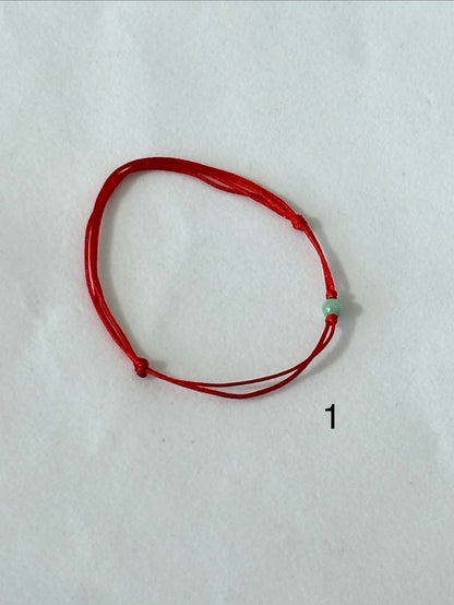 3mm Jade Sphere Red Cord Bracelet