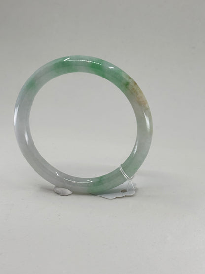 Green and White Jade Bangle 白底菁 55mm diameter