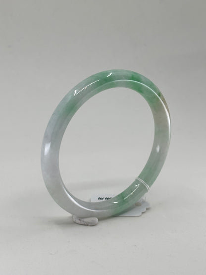 Green and White Jade Bangle 白底菁 55mm diameter