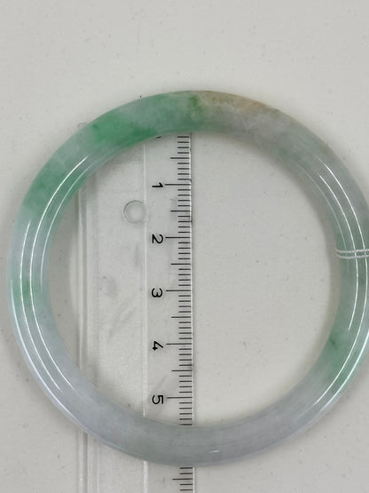 Green and White Jade Bangle 白底菁 55mm diameter