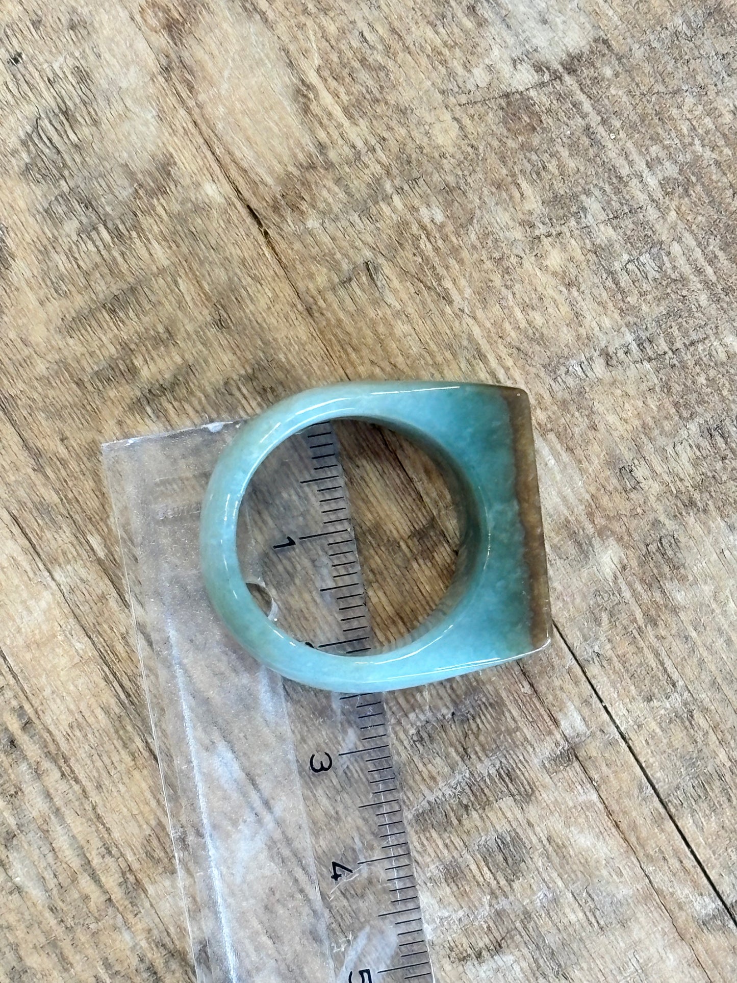Jade Signet Ring Brown X Green