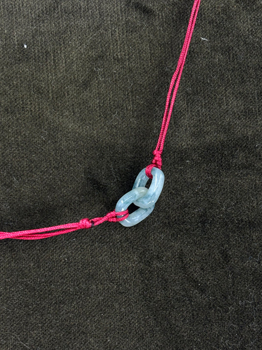 Jade Interlocking Links Pendant Adjustable Necklace