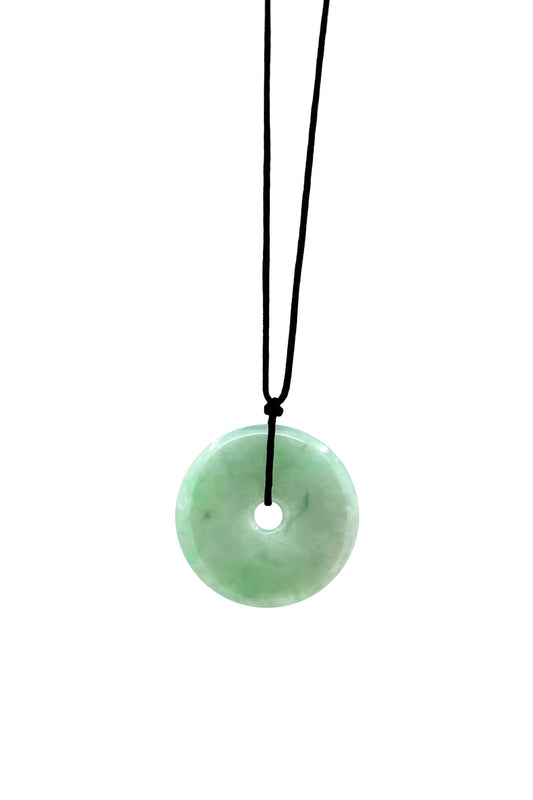 Light Green Jade Disc Necklace