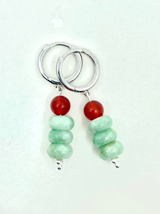 Hoop with jade beads