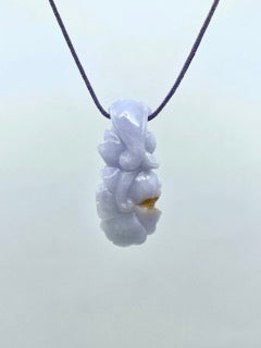 Light Purple Peony Jade Pendant